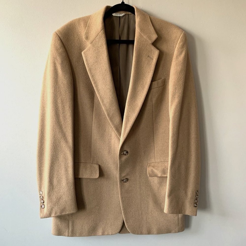 Turnbury‎ Sport Coat Mens Size 42R 100% Camel Hair Khaki Beige Blazer Jacket